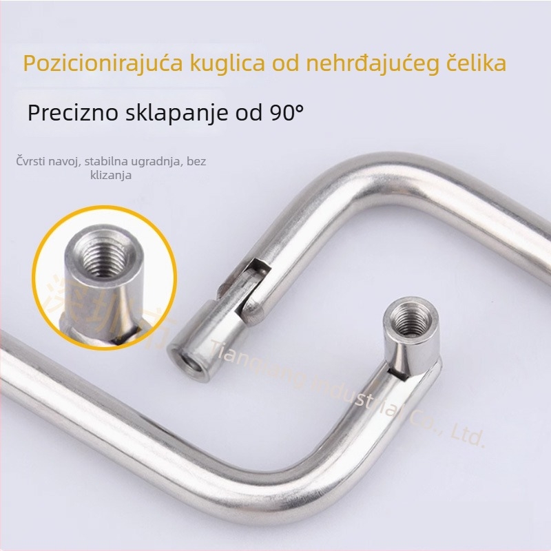Od inox čelika sklopiva ručka LS503-72 za industrijski ormar za skladištenje energije i kutija alata, ručka u obliku U, otporna na hrđu, XAL56
