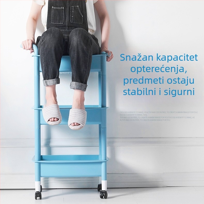 Trostruki mobilni ormarić za pohranu s okretnim kotačićima, za kuhinju i kupaonicu