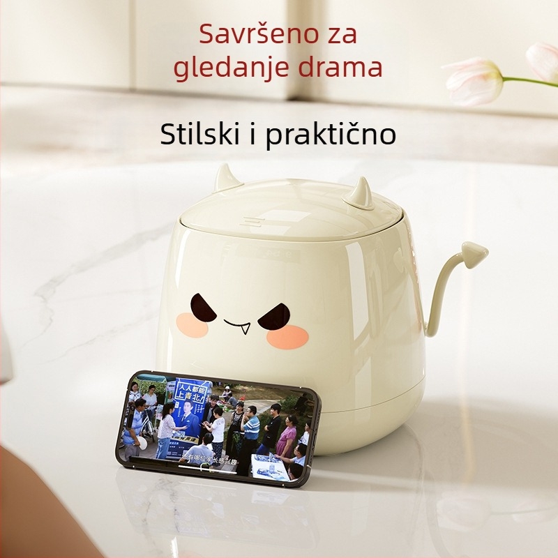 Stolna kanta za otpad s poklopcem, mini, slatka, premium plastika, otvaranje pritiskanjem, model 2026, kućna upotreba