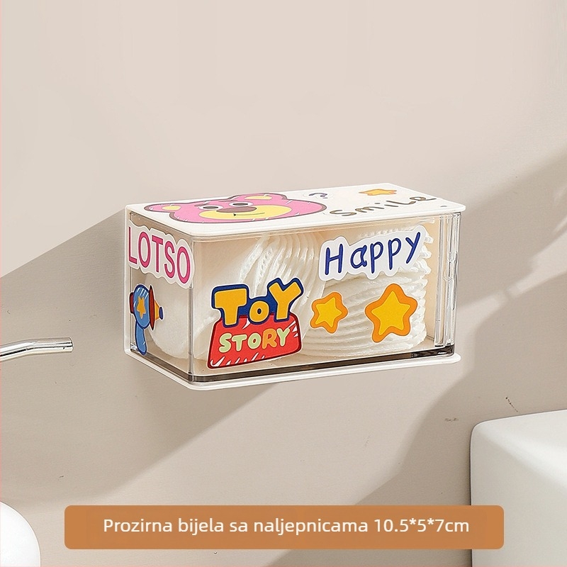 Zidni ogledni ormarić za pohranu vata štapića, kozmetike i sitnih predmeta u kupaonici