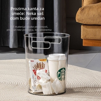 8L prozirni plastični kanta za otpad, za dom, kuhinju i dnevni boravak, minimalistički dizajn