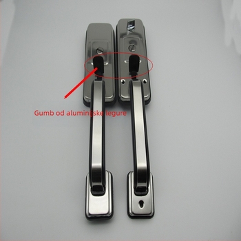 Vintage ručica za vrata s push-lock mehanizmom od nehrđajućeg čelika, luksuzna palac ručica od aluminijske legure, veliki mehanizam zaključavanja