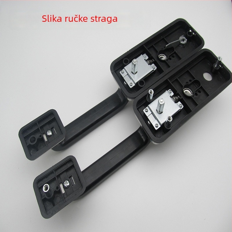 Vintage ručica za vrata s push-lock mehanizmom od nehrđajućeg čelika, luksuzna palac ručica od aluminijske legure, veliki mehanizam zaključavanja