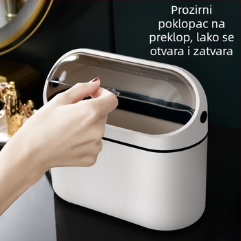 Mini zidni kantu za smeće i kutija za pohranu, ABS plast, ovalni oblik, 4 L, bez bušenja, za kućnu upotrebu