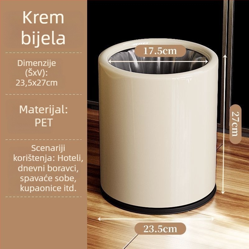 10L plastični koš bez poklopca za kućnu upotrebu – kupaonica, kuhinja, dnevni boravak, spavaća soba