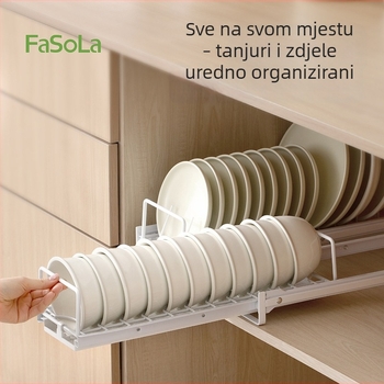 FaSoLa Sušilica posuđa i tanjura za kuhinjski ormarić, ljepilna fiksacija, produženi ladni stalak za posuđe