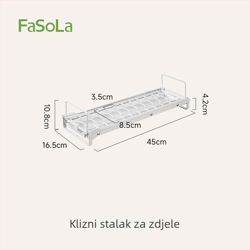 FaSoLa Sušilica posuđa i tanjura za kuhinjski ormarić, ljepilna fiksacija, produženi ladni stalak za posuđe