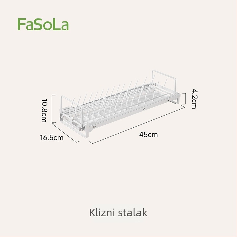 FaSoLa Sušilica posuđa i tanjura za kuhinjski ormarić, ljepilna fiksacija, produženi ladni stalak za posuđe