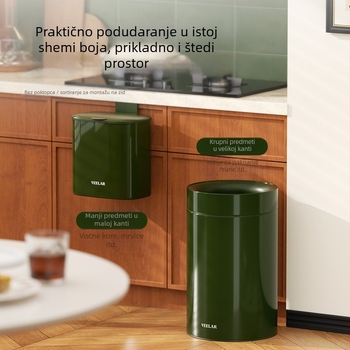 Veelar Zidni kuhinjski koš za smeće, 6 L, nehrđajući čelik, retro dizajn ormarića, ergonomski pristup 2025