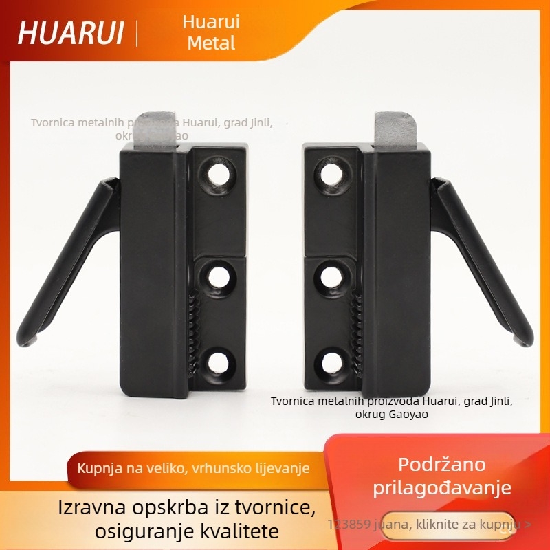 Aluminijski spoj za prozore i ormariće, s opružnim mehanizmom zaključavanja, skrivena ugradnja, protiv krađe