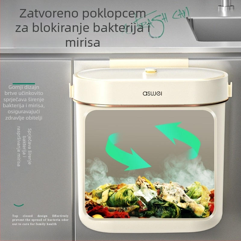 Zidni koš za otpad s poklopcem, 9 L, kućna uporaba – kupaonica, kuhinja, dnevni boravak, spavaća soba