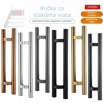 Nehrđajuća čelična ručka za staklena vrata, nagnuta ružičasto-zlatna završna obrada, pogodna za garderobu i kuhinjska vrata, diskretan luksuz