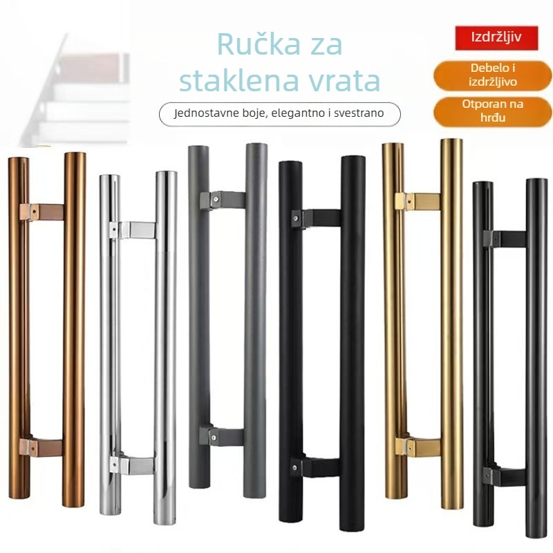 Nehrđajuća čelična ručka za staklena vrata, nagnuta ružičasto-zlatna završna obrada, pogodna za garderobu i kuhinjska vrata, diskretan luksuz