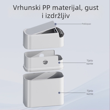Kantica za otpad s poklopcem za uska mjesta, kućna upotreba, luksuzan stil, velik kapacitet za kupaonicu, dnevni boravak i kuhinju