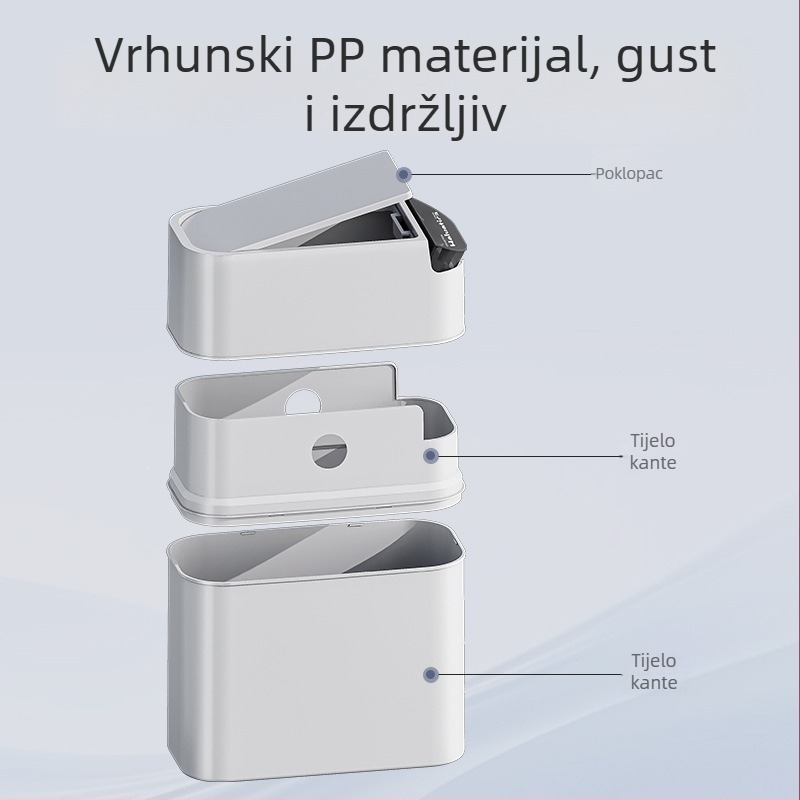 Kantica za otpad s poklopcem za uska mjesta, kućna upotreba, luksuzan stil, velik kapacitet za kupaonicu, dnevni boravak i kuhinju