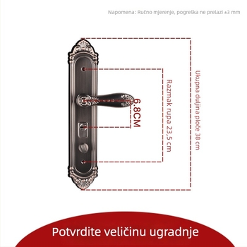 Kuka od nehrđajućeg čelika za vrata, kućna uporaba, dvostruka zaštitna ploča protiv provale, visokokvalitetna višenamjenska univerzalna kvaka za vrata