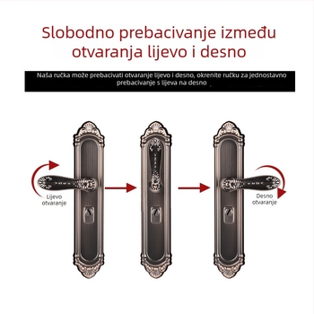 Kuka od nehrđajućeg čelika za vrata, kućna uporaba, dvostruka zaštitna ploča protiv provale, visokokvalitetna višenamjenska univerzalna kvaka za vrata