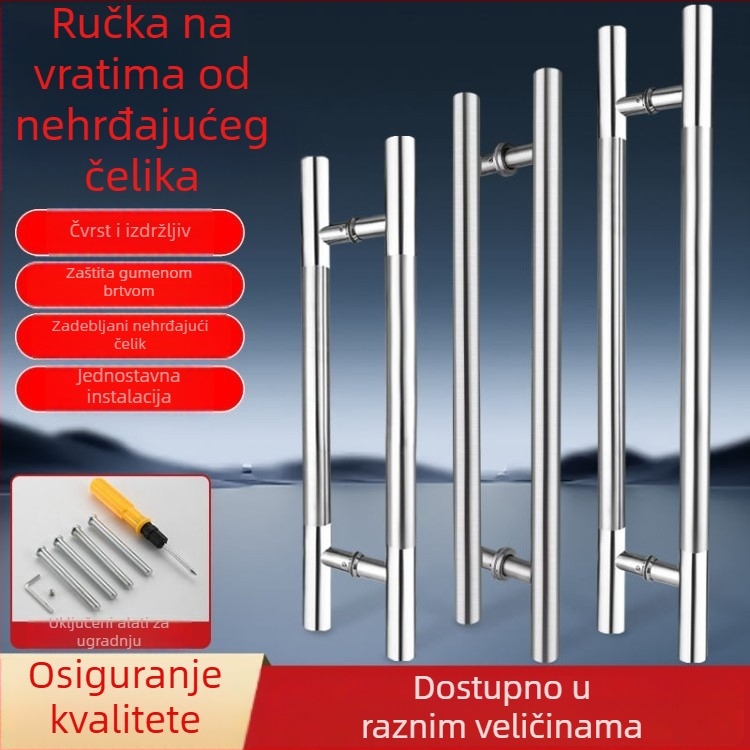 Kvaka za staklena vrata, debeli klizni ručaj, velika kupaonska ručka