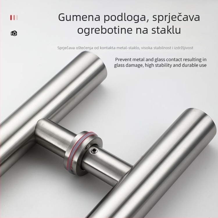 Kvaka za staklena vrata, debeli klizni ručaj, velika kupaonska ručka
