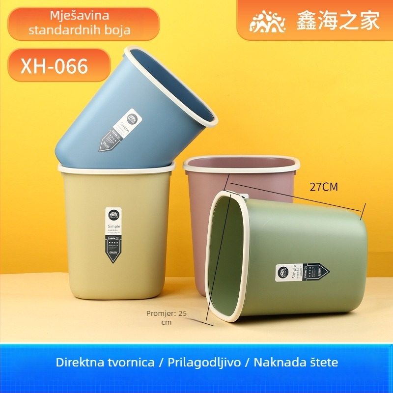 Plastični koš za smeće, 12 L, ovalni, bez poklopca, za kućnu i uredsku upotrebu, mogućnost ispisa logotipa