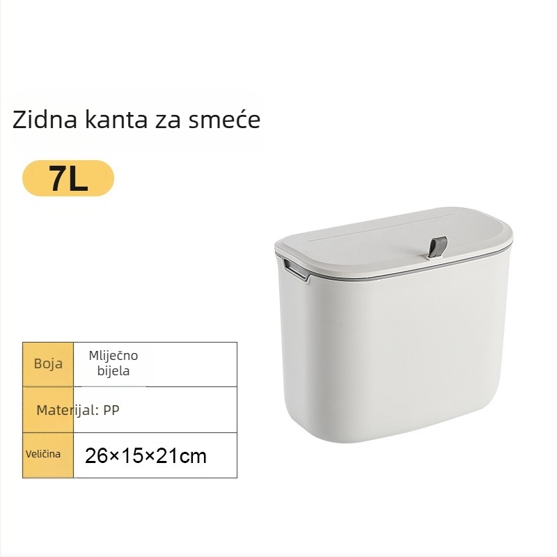 Zidni koš za kupaonicu s poklopcem i držačem toaletnog papira, uski i kompaktni koš za otpatke