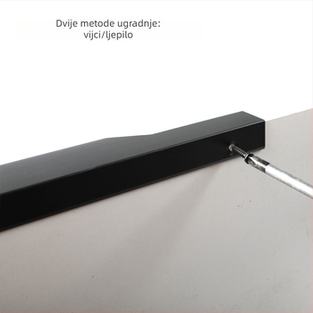 Crna potpuno integrirana ručka za ormariće i garderobu, aluminijski spoj, stil palca, skrivena ručka s rubnom brtvom