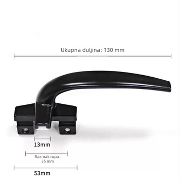 Kvaka za prozor od aluminijske legure, model 38, za krilo prozora, s vanjskim zaključavanjem