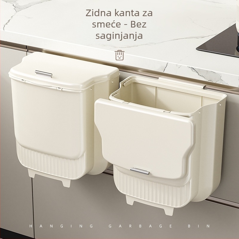 Sklopivi zidni koš za smeće za kuhinju s poklopcem