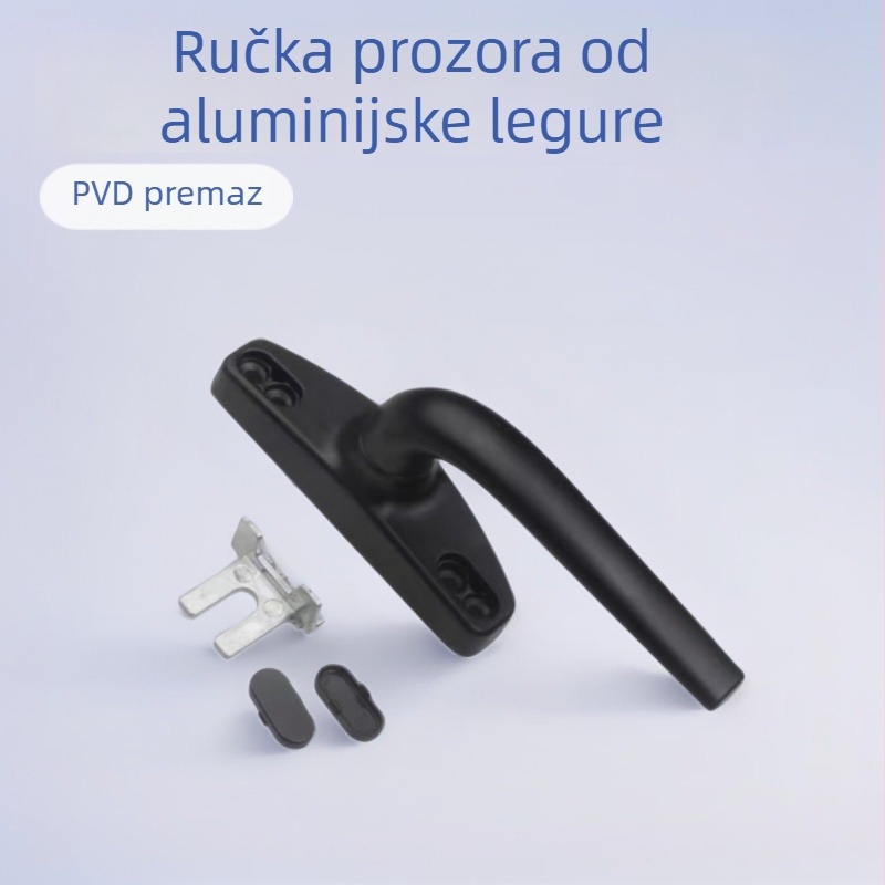 Kuka za prozor od aluminijske legure za krilne prozore s vanjskim otvaranjem, termički razdvojena oprema, vučna ručka, dizajn polumjeseca