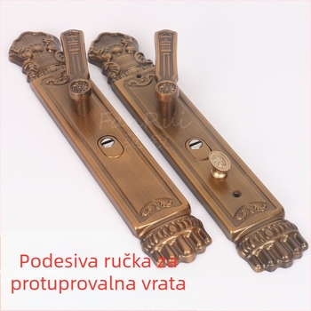 Protivkrađinska kvaka za ulazna vrata, s praškastim premazom, univerzalna za lijevu i desnu stranu, razmak rupa za montažu 235 mm