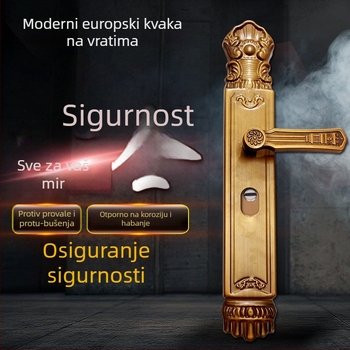 Protivkrađinska kvaka za ulazna vrata, s praškastim premazom, univerzalna za lijevu i desnu stranu, razmak rupa za montažu 235 mm