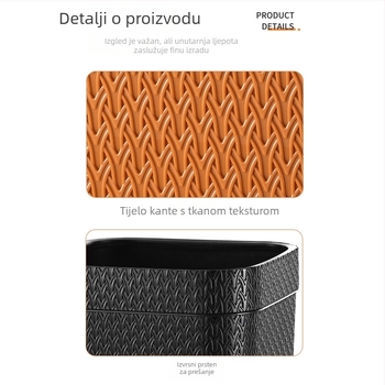 Smeđi plastični četvrtasti koš za otpad za kupaonicu, bez poklopca, kapacitet preko 12 L