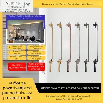Bakrena ručka za vrata i prozore, antikni stil, spojna ručka, model Ldc-h1