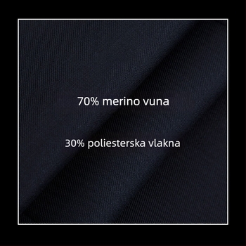 Muške hlače od 70% vune, drapirana silueta, poslovni formalni stil, ravni kroj