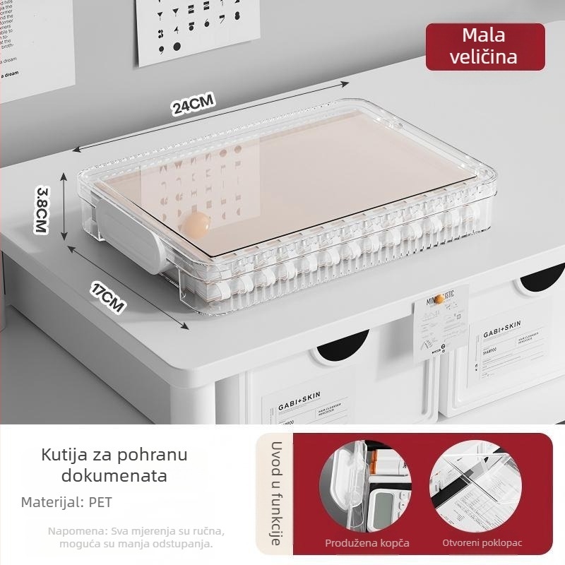 Stolna kutija za dokumente, prozirni organizator za A4 datoteke i kutija za kućni registar