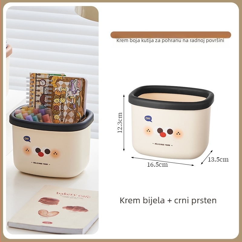 Slatka stolna kanta s poklopcem, mini koš za papir za dom ili studentski dom