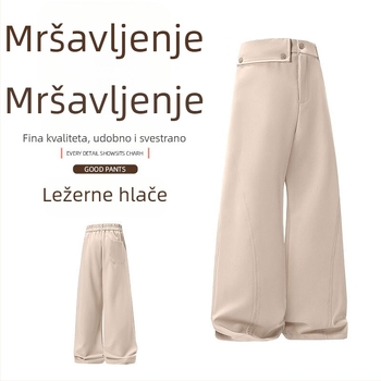 Muške hlače s plisama i draperijom, vintage stil, široke nogavice, casual