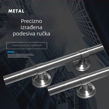 Jinrongda ručka za vrata od nehrđajućeg čelika, podesivi aluminijski legura za dvokrilna drvena vrata