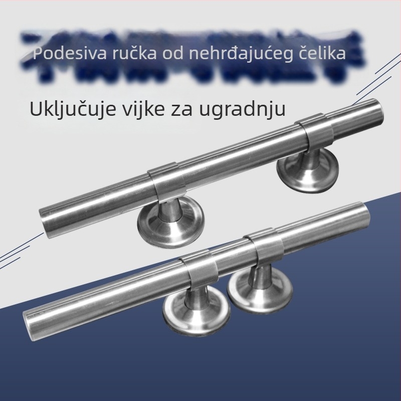 Jinrongda ručka za vrata od nehrđajućeg čelika, podesivi aluminijski legura za dvokrilna drvena vrata