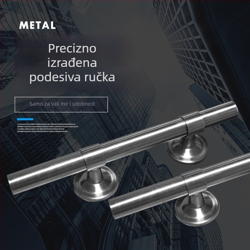 Jinrongda ručka za vrata od nehrđajućeg čelika, podesivi aluminijski legura za dvokrilna drvena vrata