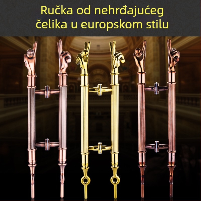 Rukohvat za vrata od nehrđajućeg čelika za okvirna klizna vrata, europski stil, debeli dizajn ručke