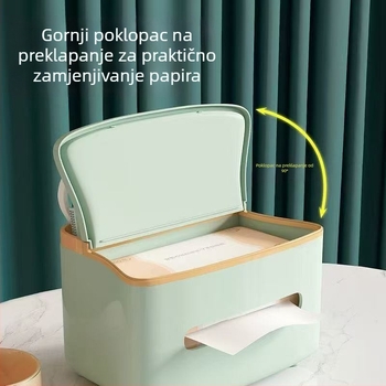 Kutija za maramice za dnevni boravak, elegantan luksuzan stolni organizator za daljinski upravljač i maramice, multifunkcionalni dodatak za kauč ili stolić za kavu