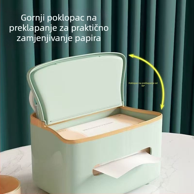Kutija za maramice za dnevni boravak, elegantan luksuzan stolni organizator za daljinski upravljač i maramice, multifunkcionalni dodatak za kauč ili stolić za kavu