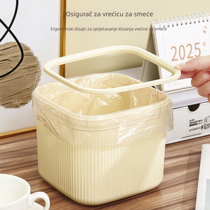 Desktop kanta za smeće s poklopcem, novi 2025 model, za studentski dom, ured i kuću, mali kompaktni koš za papir