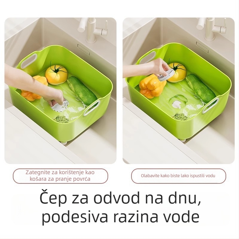 Koš za odvodnju velike kapacitete za kuhinjski sudoper, za pranje povrća, voća i posuđa