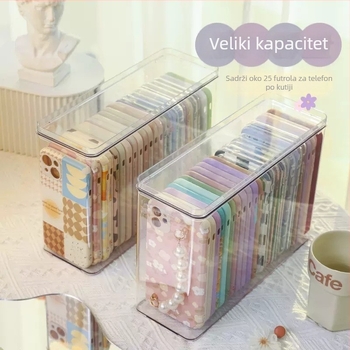 Kutija za stolno odlaganje s poklopcem za organiziranje futrola za telefone i sitnih predmeta, PET materijal, moderni minimalistički dizajn