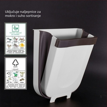 10 L koš za otpad za kuhinjska vrata ormarića, bez bušenja, sklopivi, plastični