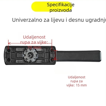 Stari stil, aluminijska kvaka za vrata i prozore, tip 50, s ključem, U‑oblik ručice za otvaranje krilnih prozora