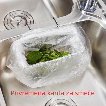 Kuhinjski organizator od 304 nehrđajućeg čelika za odvodnjavanje sudopera, s držačima za četkice, krpe i spužve