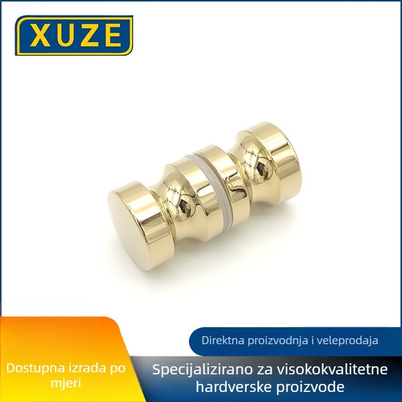 Par ručki od aluminijske legure za staklena vrata tuš kabine, čvrste male ručke, montaža jednim otvorom